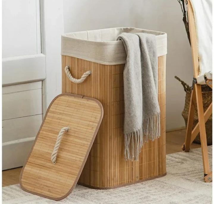 Foldable Large Capacity Wooden Laundry Basket
