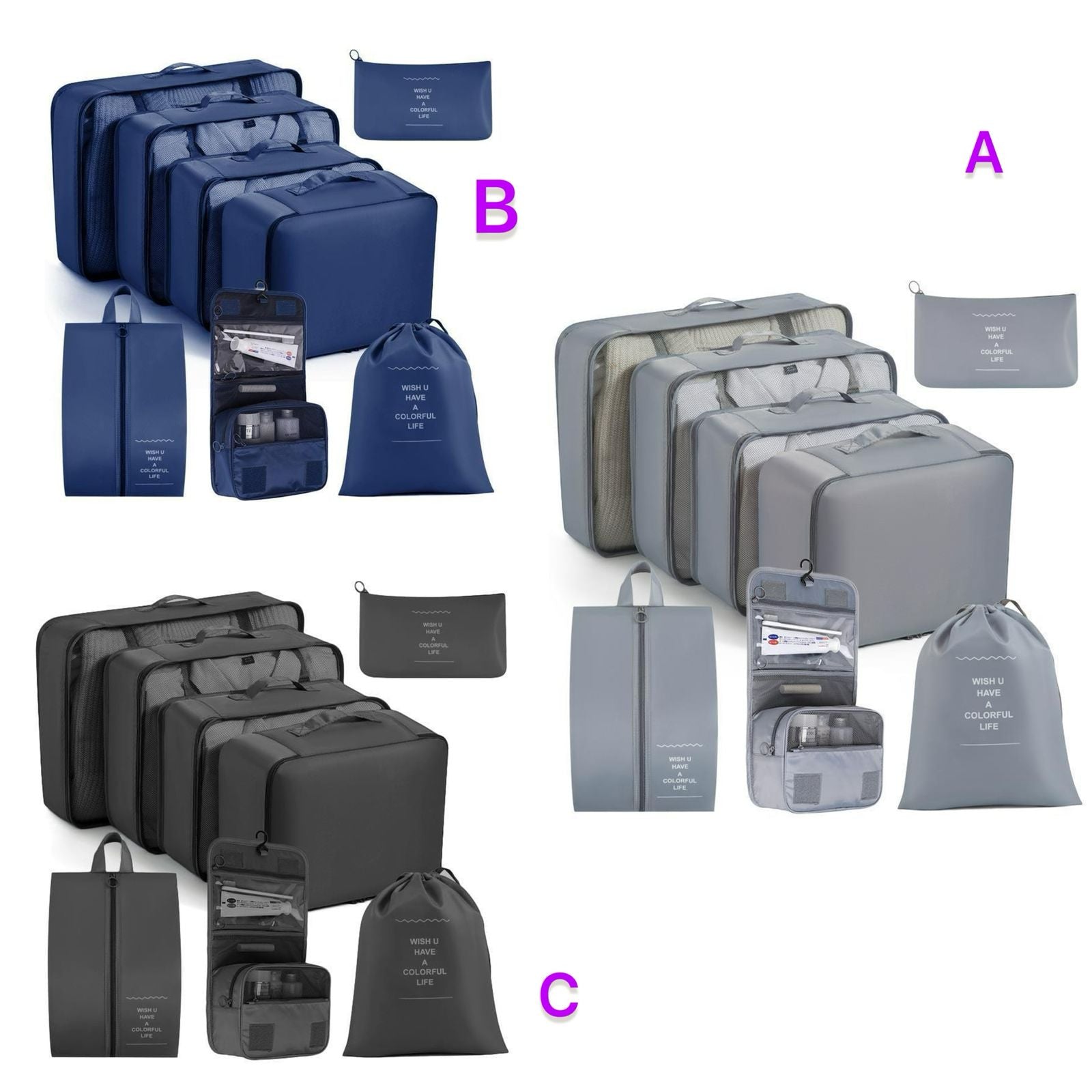 8pcs Luggage Travel Organizers