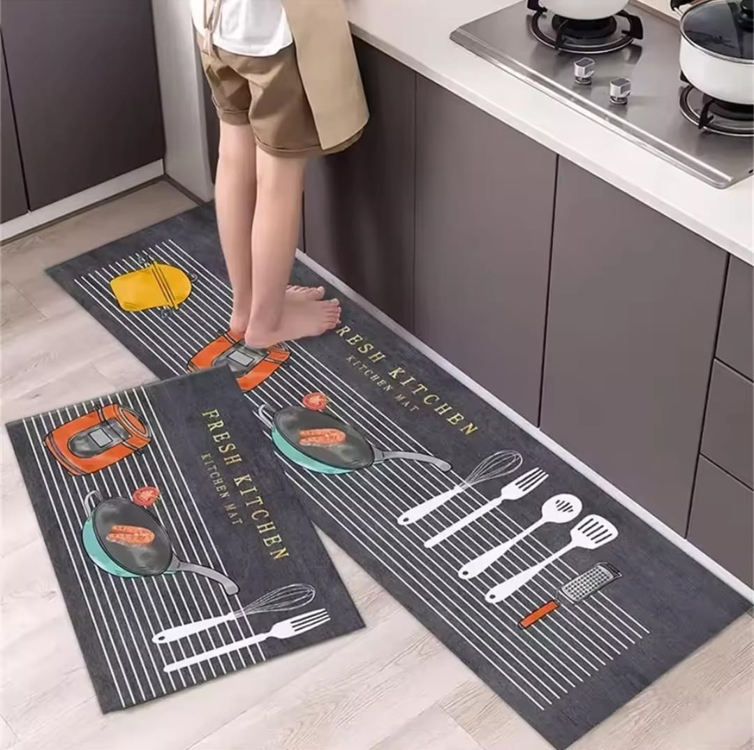 2pc Kitchen Anti-slip Mats |Practical Comfort for Your Kitchen.