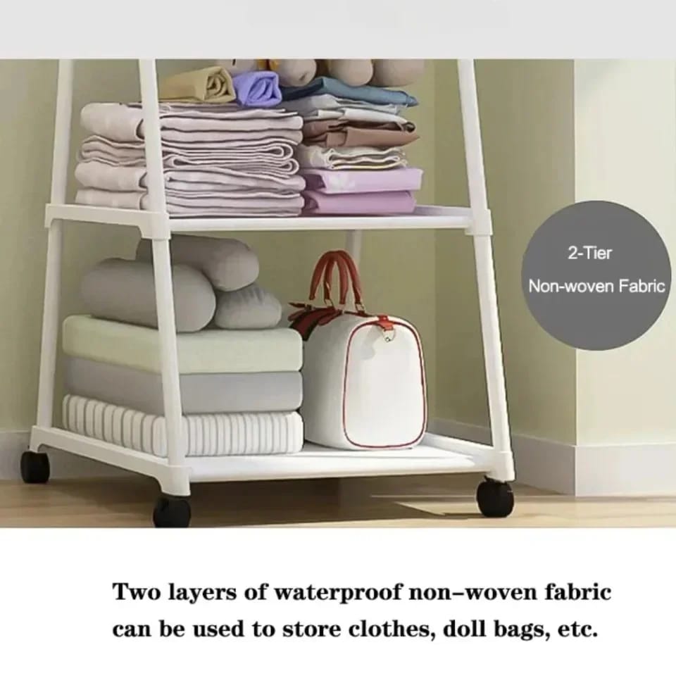 Indoor Triangular Coat Rack with Wheels – Multi-Layer Mobile Hanger Rack