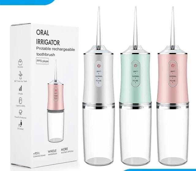 Single Nozzle Portable Oral Irrigator USB Rechargeable Dental Water Flosser Wireless Cordless Water Jet Floss for Teeth Whitening & Mouth Washing