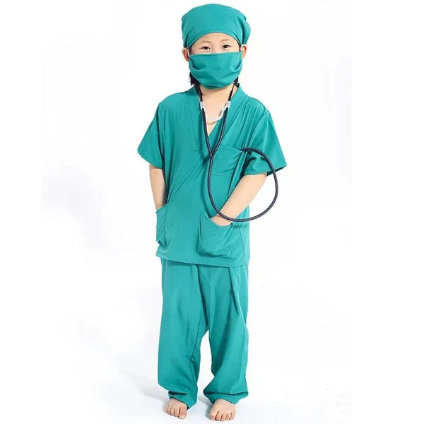 Professional Children's Doctor Costume with Full Accessories Set for Cosplay and School Curriculum