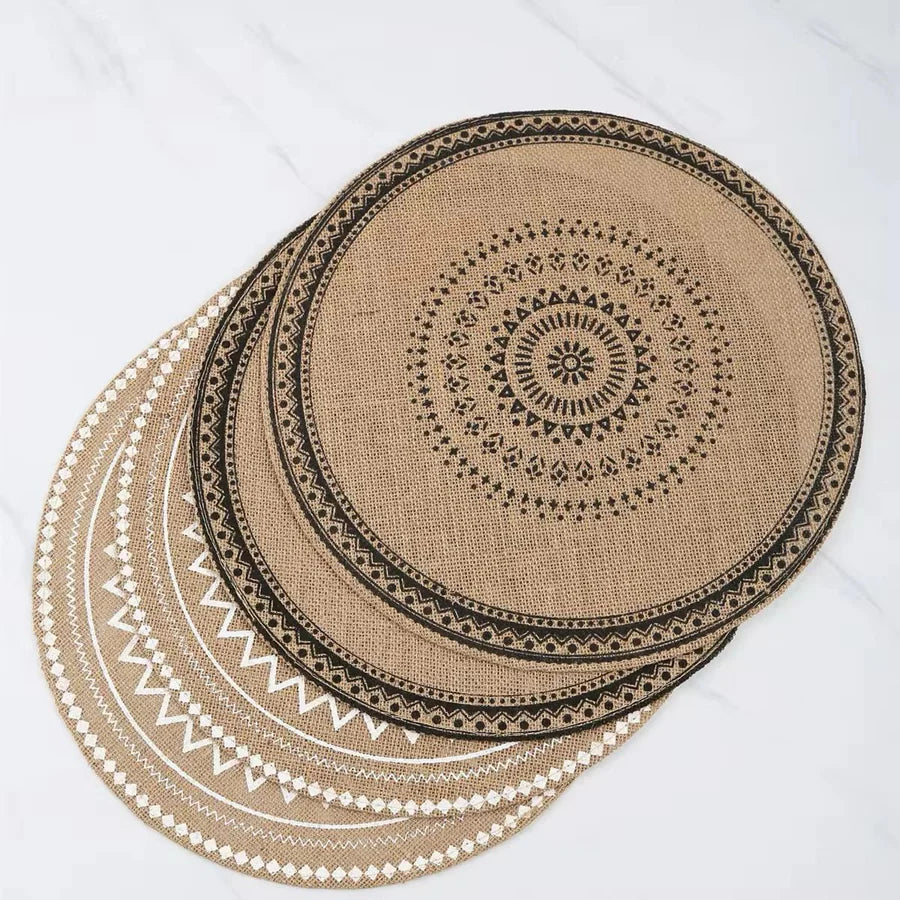6Pcs Boho Style Jute Table Placemats